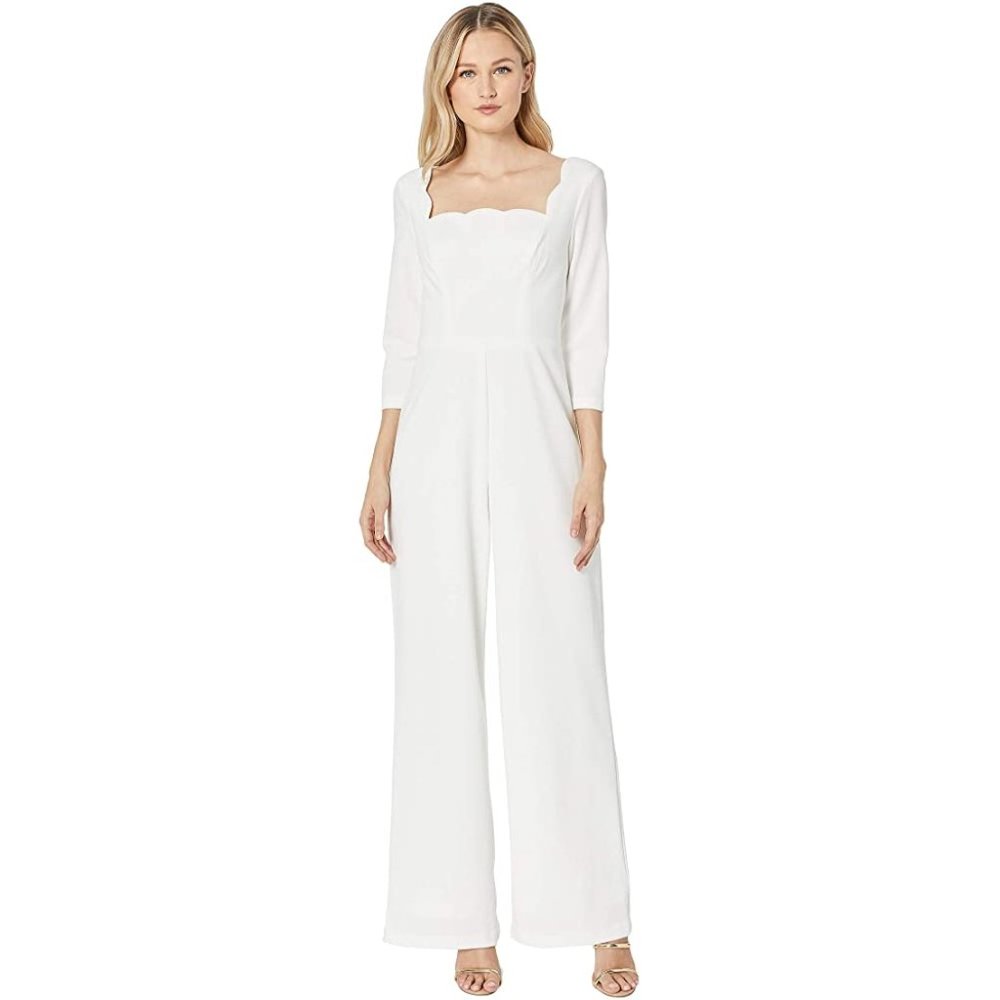 Adrianna Papell Scalloped Jumpsuit